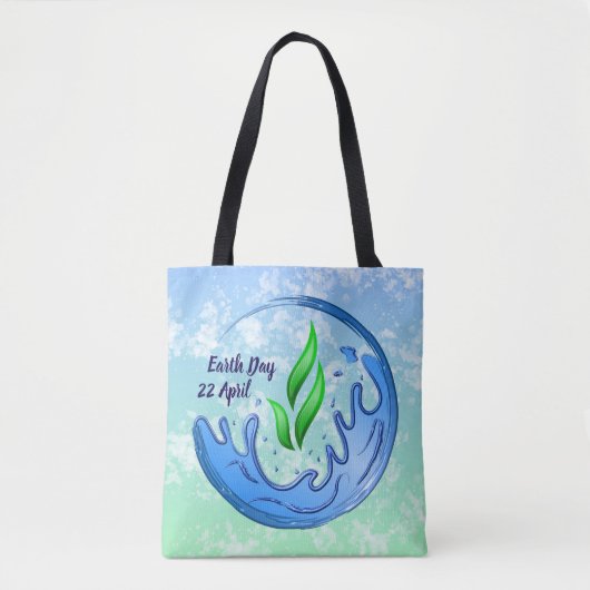 Earth Day 2025 Unser Power Unser Planet-Wappen Tasche (Vorderseite)