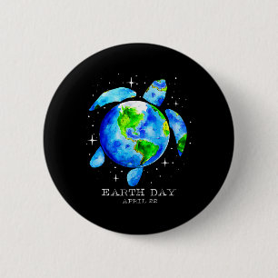 Earth Day 2025Restore Earth Sea Turtle Art Rett Th Button
