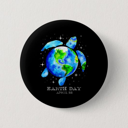 Earth Day 2025Restore Earth Sea Turtle Art Rett Th Button (Vorderseite)