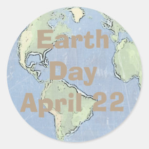 Earth Day 22. April, Briefkleber Runder Aufkleber