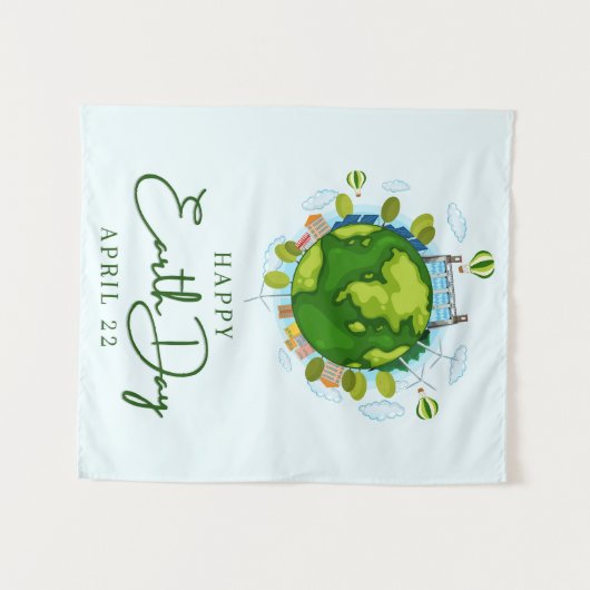 Earth Day 22. April Wandteppich (Vorderseite (Horizontal))