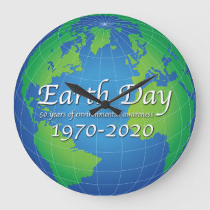 Earth Day 50 Year Anniversary 2020 Große Wanduhr