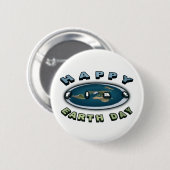 Earth Day Abzeichen Happy FLAT Earth Day Abzeichen Button (Vorne & Hinten)