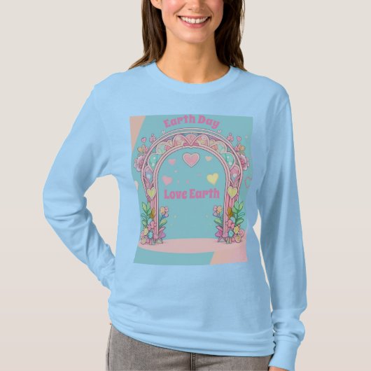 Earth Day AI Art Women's Light Blue T - Shirt (Vorderseite)