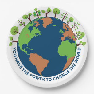 Earth Day Ändere die Welt Zitat Pappteller