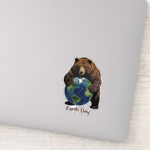 Earth Day Bär umarmt Planet Design