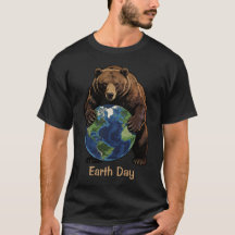 Earth Day Bär umarmt Planet Design