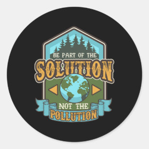 Earth Day Be the Solution Niedlich Vintag Gerecyce Runder Aufkleber