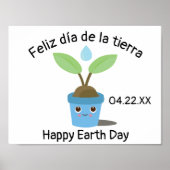 Earth Day Bilingual Spanish Poster (Vorne)