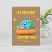 Earth Day Birthday 22. April Einladung (Stehend Vorderseite)