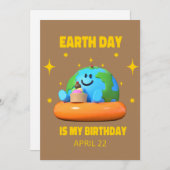 Earth Day Birthday 22. April Einladung (Vorne/Hinten)