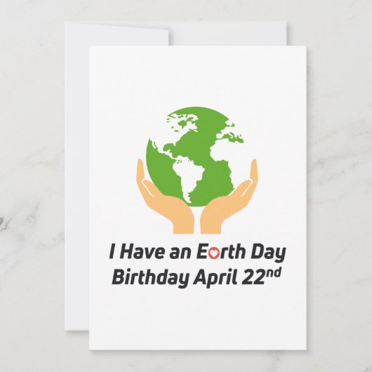 Earth Day Birthday 22. April Karte (Vorderseite)