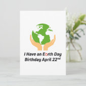 Earth Day Birthday 22. April Karte (Stehend Vorderseite)