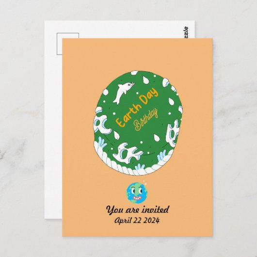 Earth Day Birthday Custom Postkarte (Vorne/Hinten)