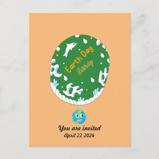 Earth Day Birthday Custom Postkarte (Vorderseite)