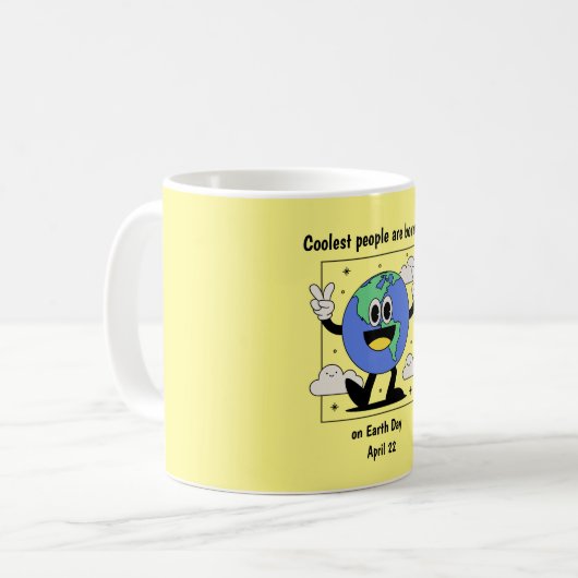 Earth Day Birthday Geboren am 22. April Custom Kaffeetasse (Vorderseite Links)