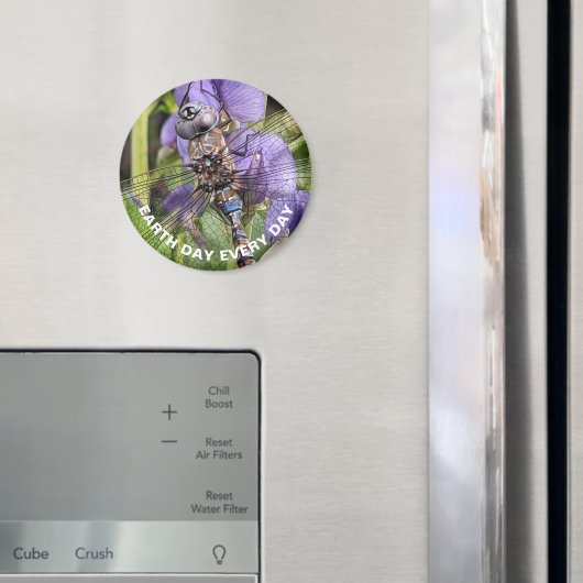Earth Day Blue-Eyed Darner Dragonfly auf Blume Magnet (In Situ (Kühlschrank))