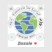 Earth Day Blue Green Globe Map Planet Aufkleber (Blatt)