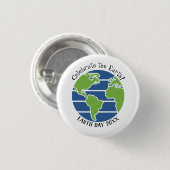 Earth Day Blue Green Globe Map Planet Button (Vorne & Hinten)
