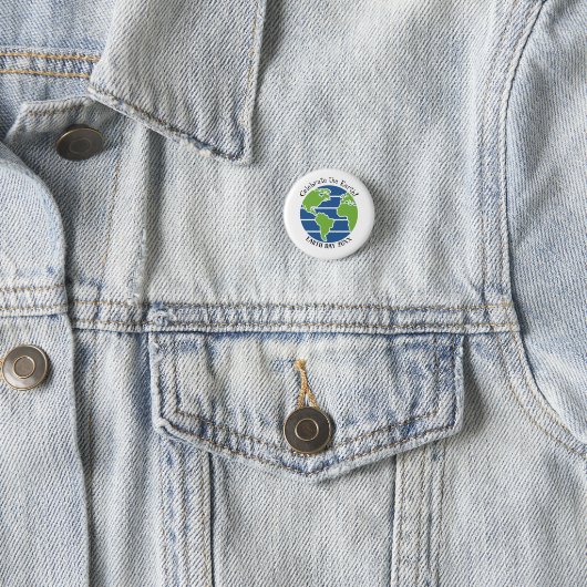 Earth Day Blue Green Globe Map Planet Button (Beispiel)