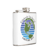 Earth Day Blue Green Globe Map Planet Flachmann (Rechts)