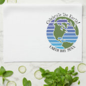 Earth Day Blue Green Globe Map Planet Geschirrtuch (Gefaltet)