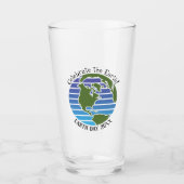 Earth Day Blue Green Globe Map Planet Glas (Vorderseite)