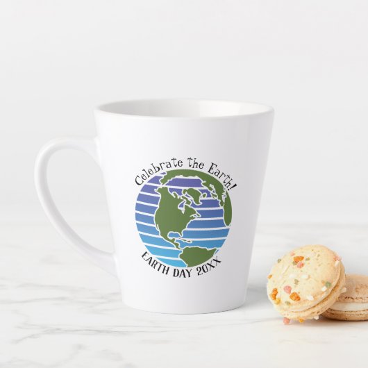 Earth Day Blue Green Globe Map Planet Milchtasse (Beispiel)
