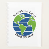 Earth Day Blue Green Globe Map Planet Planer (Vorderseite)