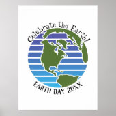 Earth Day Blue Green Globe Map Planet Poster (Vorne)