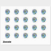 Earth Day Blue Green Globe Map Planet Runder Aufkleber (Blatt)