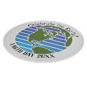 Earth Day Blue Green Globe Map Planet Schneidebrett (Ecke)