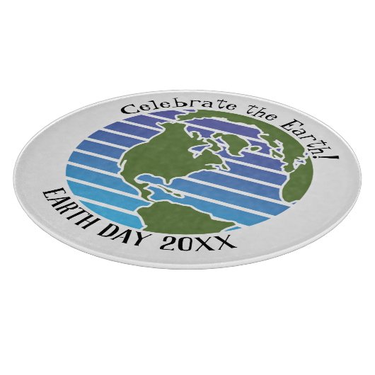 Earth Day Blue Green Globe Map Planet Schneidebrett (Ecke)