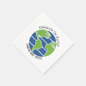 Earth Day Blue Green Globe Map Planet Serviette (Ecke)