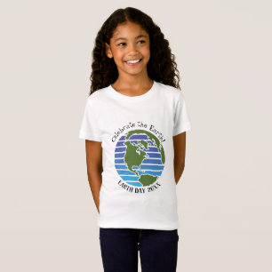 Earth Day Blue Green Globe Map Planet T-Shirt