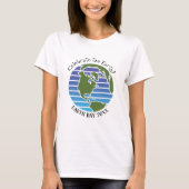 Earth Day Blue Green Globe Map Planet T-Shirt (Vorderseite)