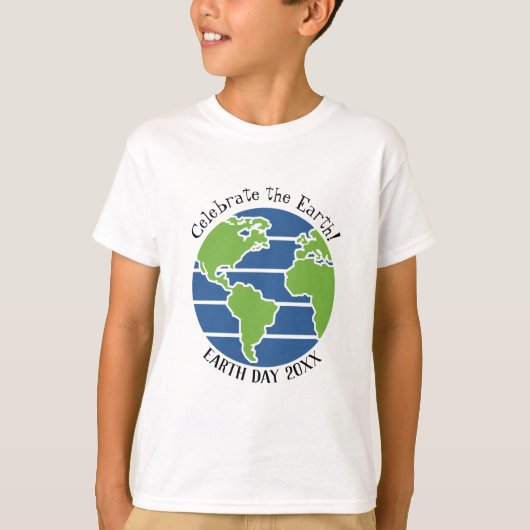 Earth Day Blue Green Globe Map Planet T-Shirt (Vorderseite)