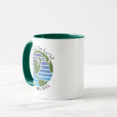 Earth Day Blue Green Globe Map Planet Tasse (Vorderseite Links)
