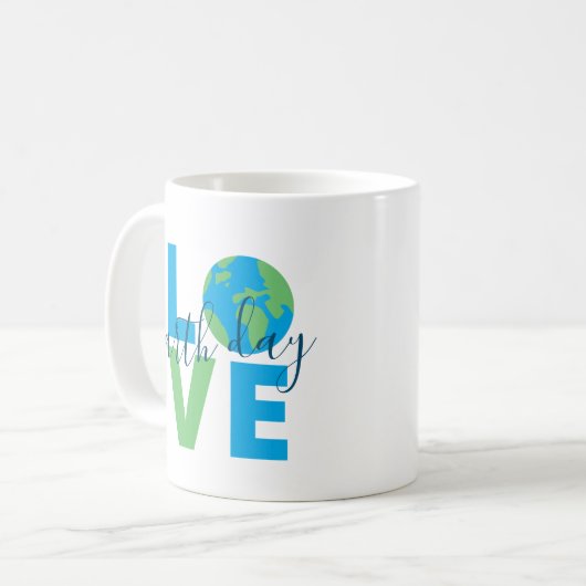 Earth Day Blue Green Liebe Statement Niedlich Grap Kaffeetasse (Vorderseite Links)