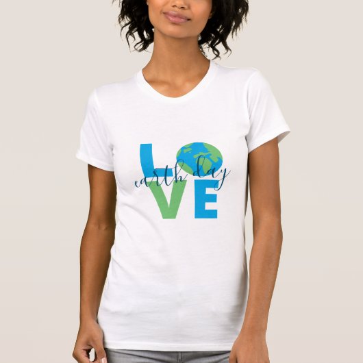 Earth Day Blue Green Liebe Statement Niedlich Grap T-Shirt (Vorderseite)
