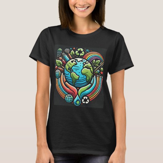 "Earth Day Call to Action Women's Basic" T-Shirt (Vorderseite)