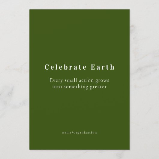 Earth Day Celebration, Editable Text (Rückseite)