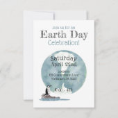 Earth Day Celebration with Pinguin Design Einladung (Vorderseite)