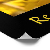 Earth Day Chickadee Bird in Gelben Blumen Print Poster (Ecke)