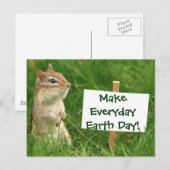 Earth Day Chipmunk Postkarte (Vorne/Hinten)