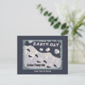 Earth Day - CO2-Fußabdrücke Postkarte (Stehend Vorderseite)