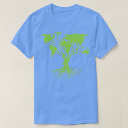 Earth Day  Cute World Map Tree Pro Environment Pla T-Shirt (Design vorne)