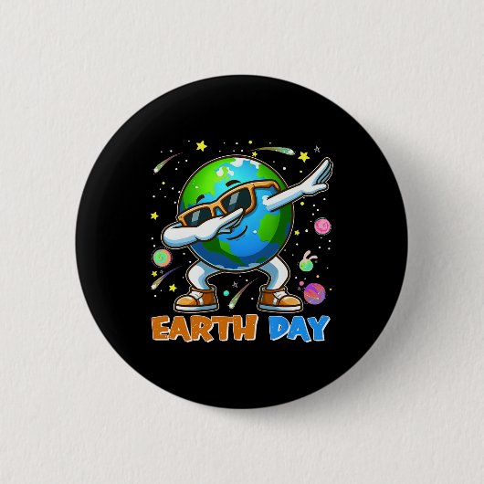 Earth Day Dabbing Earth Kinder Kinder Mädchen Jung Button (Vorderseite)