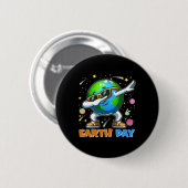 Earth Day Dabbing Earth Kinder Kinder Mädchen Jung Button (Vorne & Hinten)