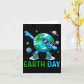 Earth Day Dabbing Earth Planet Environmentalist Karte (Gelbe Blume)
